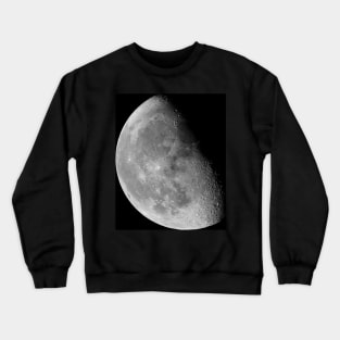 Waning gibbous Moon on black sky Crewneck Sweatshirt